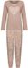 Pastunette Harmony Pyjama Lange Mouw Vrouwen Beige Printopdruk 80% Bio-Katoen/20% Polyester Maat 44
