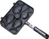 Merkloos Taiyaki Maker - Poissonvormige Bakvorm voor 4 Stuks - Aluminiumlegering Wafelijzer - Non-Stick - Noir