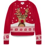 Vero Moda VMFROSTYDEER LS O-NEK PULL. XMAS GI, Chinese Red/MRS. OPTION