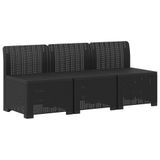 vidaXL 3-Zits Tuinbank in Rattan Look PP Antraciet
