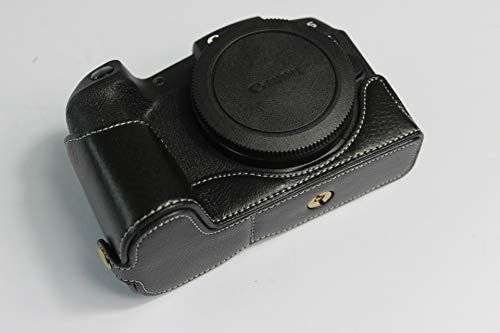 Zakao EOS RP Camera Case, Echt Echt Lederen Half Bodem Opening Versie Holster Camera Case Met Hand Band Beschermende Cover Bag Case voor Canon Eos RP, Zwart