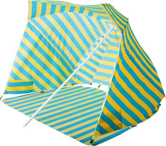 Capture Outdoor, "DualBeach" Strandparasol & Strandshelter, 2 in 1, "Zenith-200", ideaal voor het strand, klassieke parasol of beschutting met zijwanden, ...