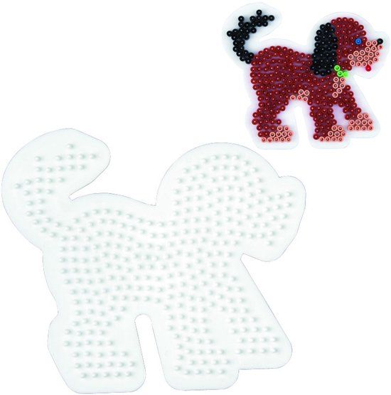 Hama Strijkkralen Grondplaat Hond Wit