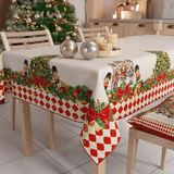 PETTI Artigiani Italiani Kerst Tafelkleed Vlekbestendig Rechthoekig Tafelkleed voor Keuken, Motief Rode Notenkraker, 140x360 cm, 100% Made in Italy