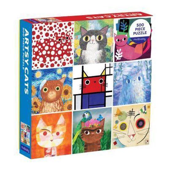 Galison Artsy Cats 500 Piece Family Puzzle