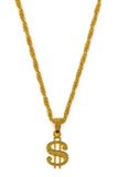 Merkloos / Sans marque Gouden rapper amerikaanse dollar ketting