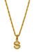 Merkloos / Sans marque Gouden rapper amerikaanse dollar ketting