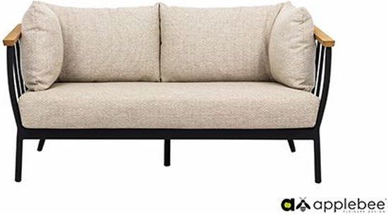 Apple Bee Condor 2-zits Loungebank - Zwart - Aluminium/Teak