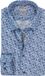OLYMP Luxor comfort fit overhemd - mouwlengte 7 - dobby - licht- en donkerblauw met groen dessin - Strijkvrij - Boordmaat: 42 (EU maat: L)