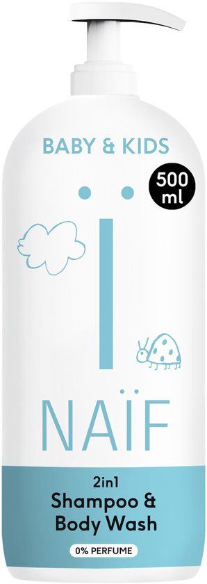 Naif Naïf 2 in 1 Shampoo & Body Wash - Baby's & Kinderen - 0% Parfum - Zonder SLES en Siliconen - Mild - 500ml