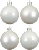 Decoris kerstballen - 10 stuks - 6cm - Glas - Wit