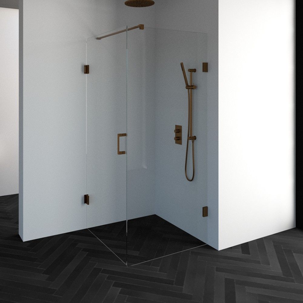 Tapo Creative vierkante douchecabine 90x90 koper