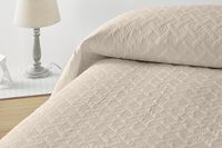 Degrees home Glad - sprei voor bed 135 cm - sprei Bouti bed - lente/zomer - 230 x 260 cm - beige
