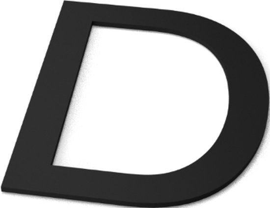 Letter D Model: Huisletter Staal - Zwart Staal - 75 cm