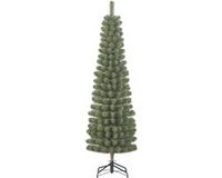 Black Box Trees Charlton Slanke Boom - Kerstboom Pilaarvormig met Scharnierconstructie - Kerstversiering met Natuurlijke PVC Naalden - Kunstboom Slank Model - H215 x Ø56 cm - Groen