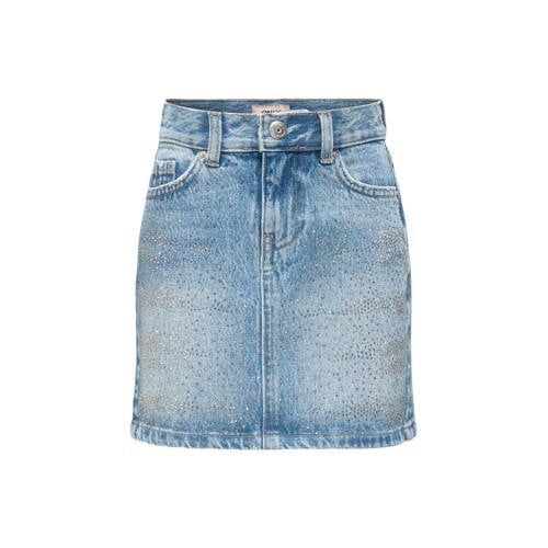 ONLY KIDS ONLY GIRL spijkerrok met strass steentjes light blue denim