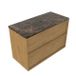 Saniclass Badkamermeubelset - 100x45x63cm - Noche natuurstenen topblad dark emperador - 1 kraangat - 2 lades - mat eiken natural