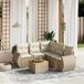 Maison Exclusive - Ensemble de meubles de jardin 6 pièces avec canapé et coussins, beige, en polyrotin
