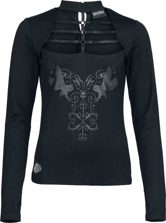 Harry Potter Dark Academia Nocturnal Stroll with Owls Dames Shirt met lange mouwen - Zwart - XL