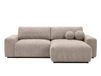 Canapé d'angle réversible convertible 4 places en tissu texturé beige