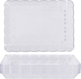 Matana – 18 Rechthoekige Dienbladen, 32x24cm – Doorzichtig Plastic – Herbruikbaar & Stevig