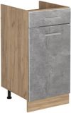Vicco Keukenonderkast R-Line, Beton/Goudkleurig Eiken, 40 cm zonder werkblad