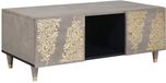 vidaXL Salontafel Grijs 100 x 54 x 40 cm Massief Mango Hout
