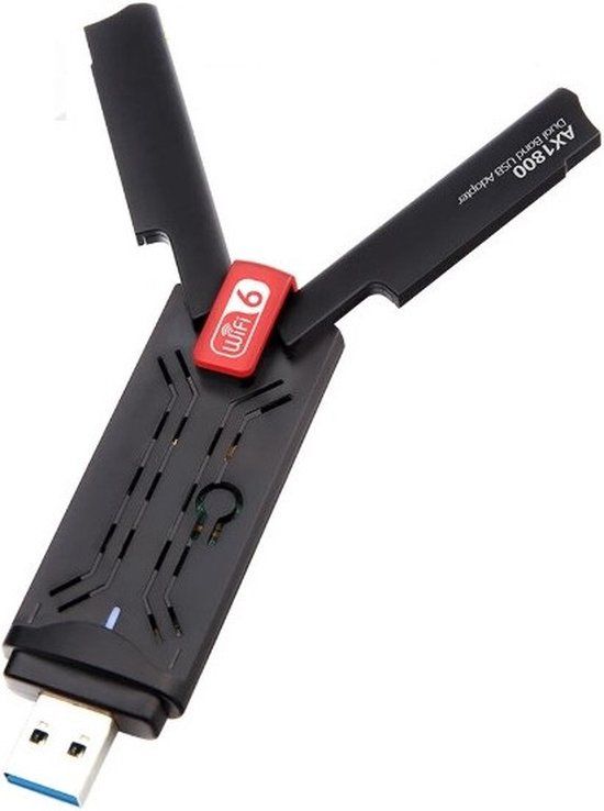 DrPhone W20 - 1800Mbps WiFi 6 - USB 3.0 - Adapter 802.11ax - Dual Band 2.4Ghz/5Ghz - WPA3 Netwerk kaart