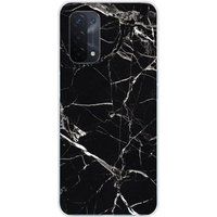 Oppo Bedrukt siliconen hoesje compatibel met Oppo A54 5G Marbre noir