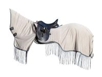 HKM Fringes Style afnee. halsdeel Vliegenuitrijdeken Zilver/Grijs 155