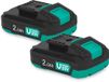 VONROC VPower 20V Accu – 2.0Ah – Duopack: 2 stuks - b-directionele USB-C poort – accu en powerbank in één – compatibel met Power Delivery (PD) – Beveiligd met Electronic Cell Protection