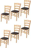 t m c s Tommychairs Cuore - Eetkamerstoelen - Set van 2 - Naturel - Stof & Hout