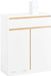 SoBuy BZR79-W Meuble sous lavabo - Bois composite blanc avec tiroir et panier à linge