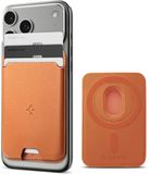 Spigen Valentinus MagFit | Magnetische Kaarthouder voor Pasjes | Compatibel met MagSafe | Pasjeshouder voor 3 Kaarten | Oranje