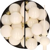 Decoris kerstballen 29 stuks 4-6 cm kunststof wit