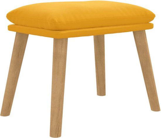 vidaXL Voetenbank fluweel mosterdgeel 45x29,5x35 cm