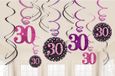 Amscan Sparkling Celebrations Swirl Decoratie 30 Pink (12 stuks)