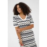 Kaffe Curve gestreepte zomerjurk donkerblauw