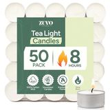 8 uur theelichtjes kaarsen (50 Pack) - witte langdurige theelichtjes - ongeparfumeerd - 3,8 x 2,3 cm, 8 uur