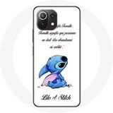 Maniacase Hoesje voor Xiaomi Mi 11 Lite Lilo en Stitch Ohana Citation Wit