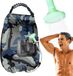 Merkloos / Sans marque SAVAVA Camouflagekleur - Draagbare douchetas op zonne-energie, 5 gallon/20 liter op zonne-energie verwarmde campingdouchetas met afneembare slang en aan/uit-schakelaar douchekop, kleine campingdouche voor kamperen, wandelen, reizen, strandzwemmen