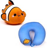 puckator Swapseazzz Adoramals Clownvis Nekkussen - 2-in-1 Pluche Reiskussen - Kinder Knuffel - Reisaccessoire