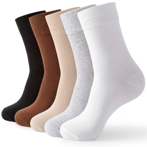Wamicu Heren- en Damessokken, 5 Paar Dames Katoenen Sokken, Uitstekende Kwaliteit Katoenen Sokken, Unisex, Comfortabele en Ademende Hardloopsokken, UK 4-8