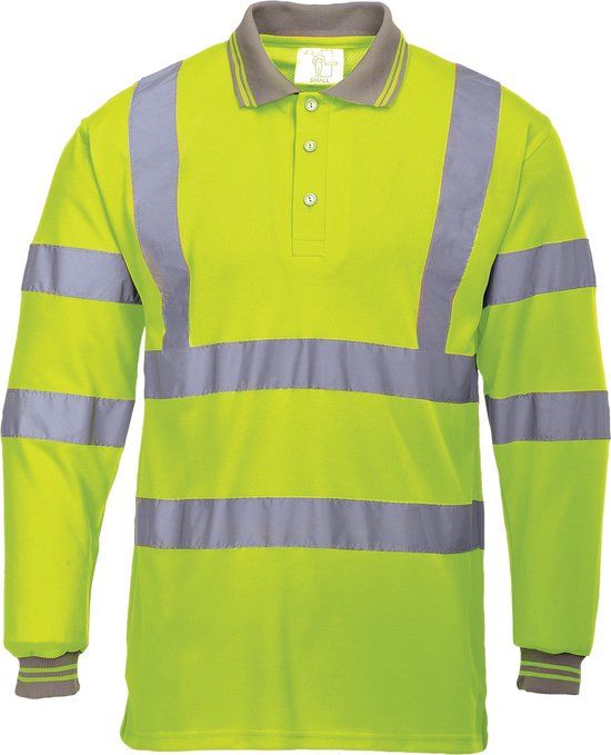 Portwest Hi-Vis Poloshirt - Geel - Lange Mouw - Maat 2XL