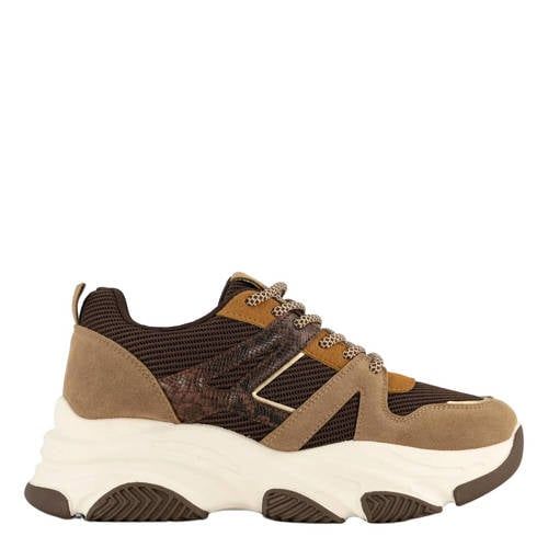 Graceland chunky imitatieleren sneakers - bruin