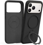 TORRAS Ostand Q Pro Silicone - Étui Compatible avec Apple iPhone 17 Pro - Compatible MagSafe - Noir