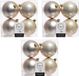 Decoris Kerstballen - 12x st - licht parel/champagne - 10 cm - kunststof