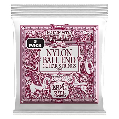 Ernie Ball Ernesto Palla Black and Gold Ball End Nylon Classical Guitar Strings 3 Pack