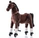 VROOOMY Cheval mécanique 6 à 9 ans – Cheval de monte avec mouvement de galop réaliste et peluche douce – Cheval jouet avec fonction de direction et roues antidérapantes – Sans piles – Brun foncé