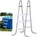 VEVOR Zwembadtrap van Koolstofstaal, Draagvermogen 136 Kg, A-Frame Instaptrap, Veiligheidstrap voor Bovengrondse Zwembaden met Een Diepte Tot 106,7 cm, Antislip Instaphulp met 3 Treden, Grijs en Wit